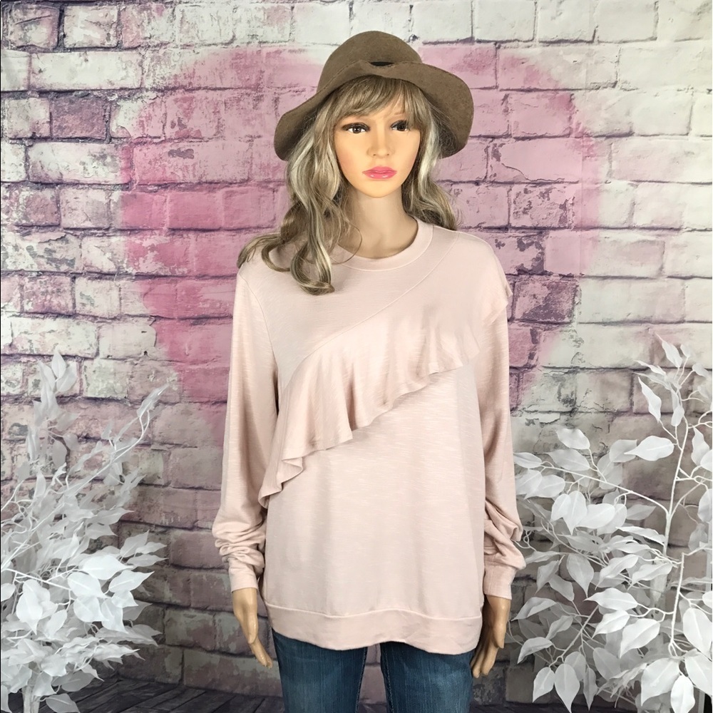 🌸 Blush Pink Ruffle Detail Boutique Top 🌸